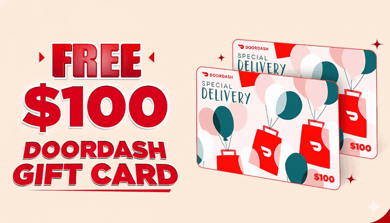 Doordash  gift card reward example