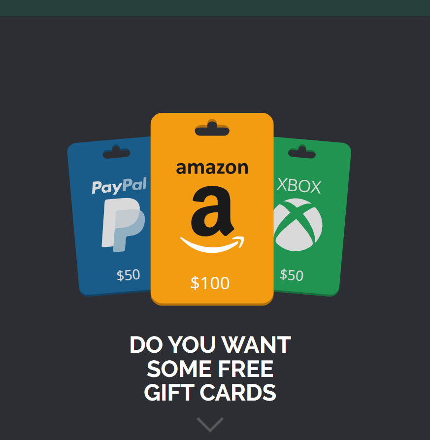 Amazon gift card reward example